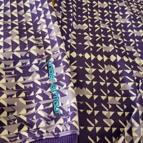 Under Armour Semi-fitted Purple Geometric Print Full Zip Hoodie Small - Picture 4 of 11